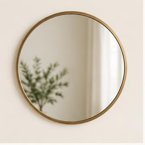 Gold Frame Round Mirror